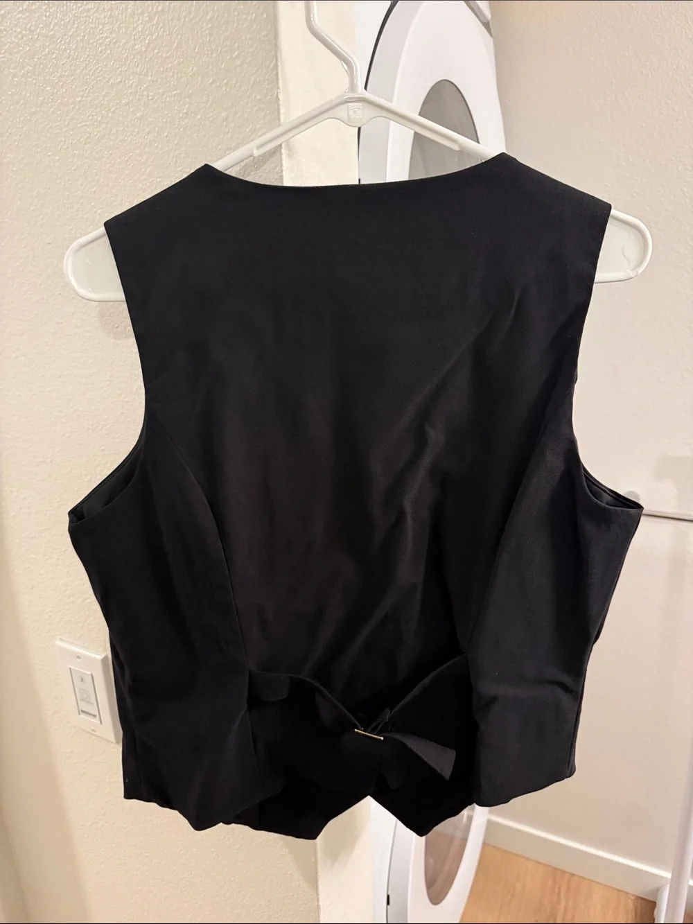 AUW Black Sleeveless Vest Dress with Gold Buttons